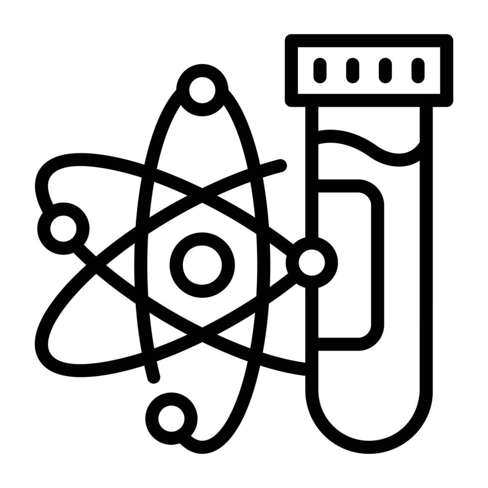 ett ikon av kemisk reaktion linje design vektor