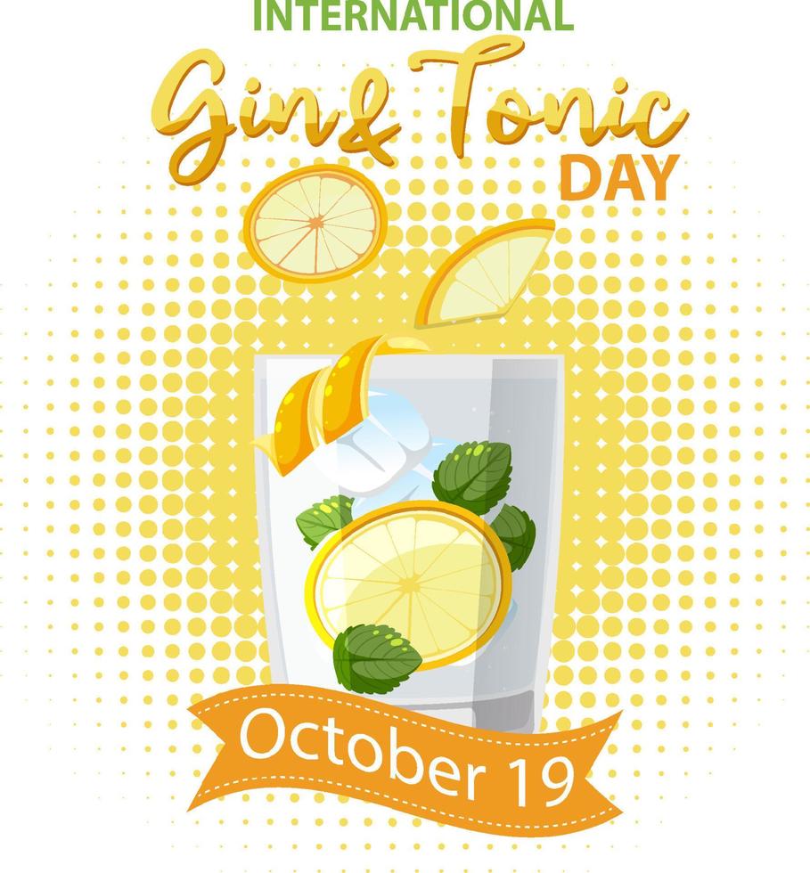 Logo-Design für den internationalen Gin-Tonic-Tag vektor