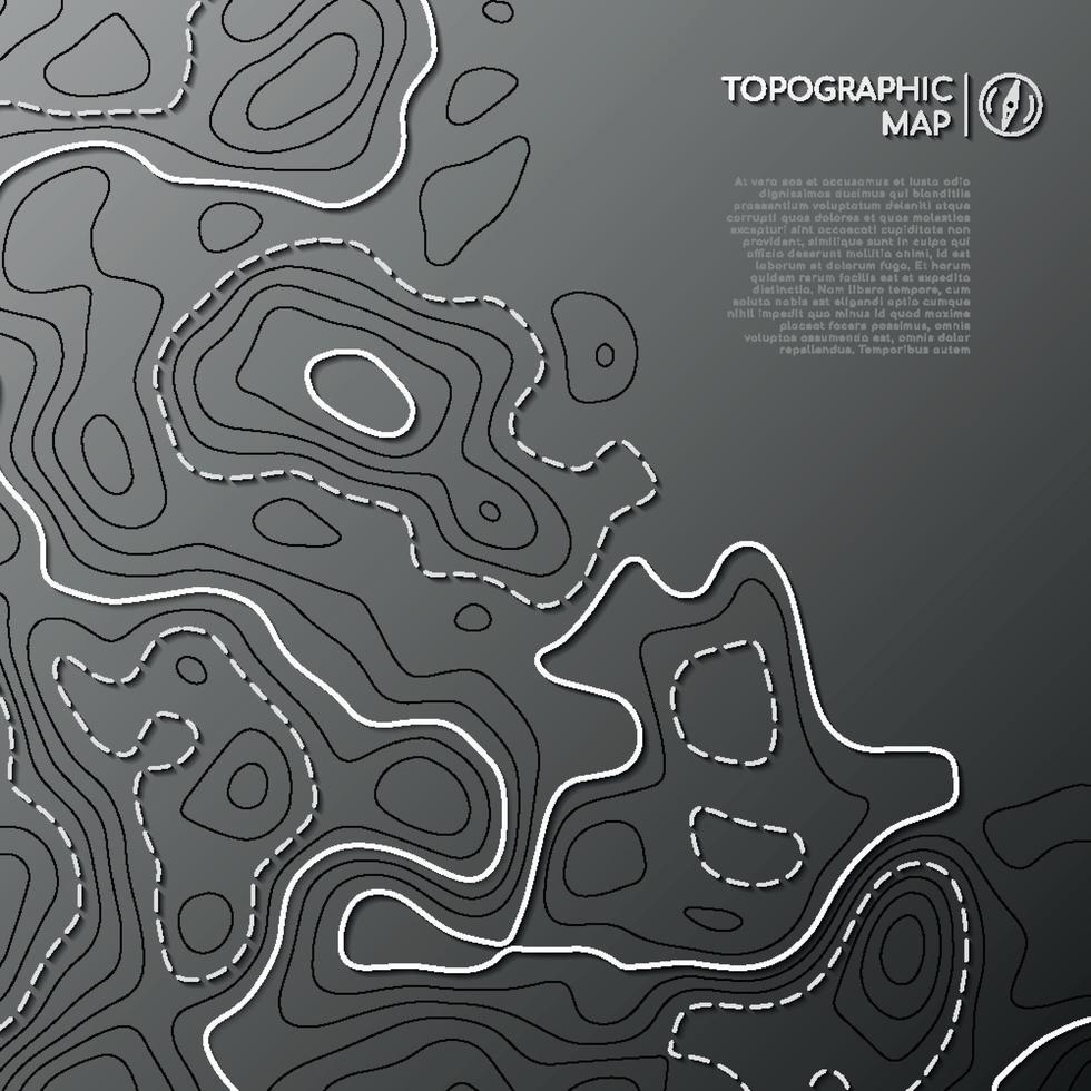topografisk linjekarta. abstrakt topografiskt kartkoncept med kopieringsutrymme. vektor
