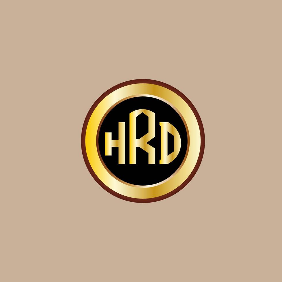 kreativ hrd Brief Logo Design mit golden Kreis vektor