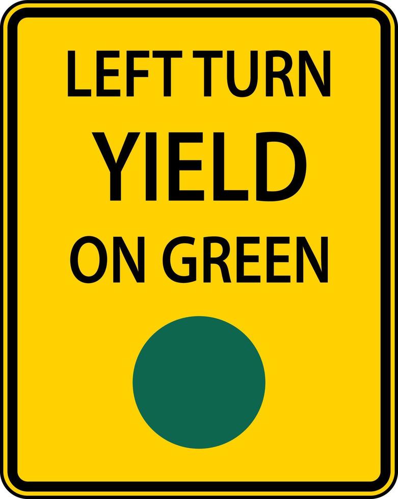 symbol vänster sväng avkastning på grön tecken vektor