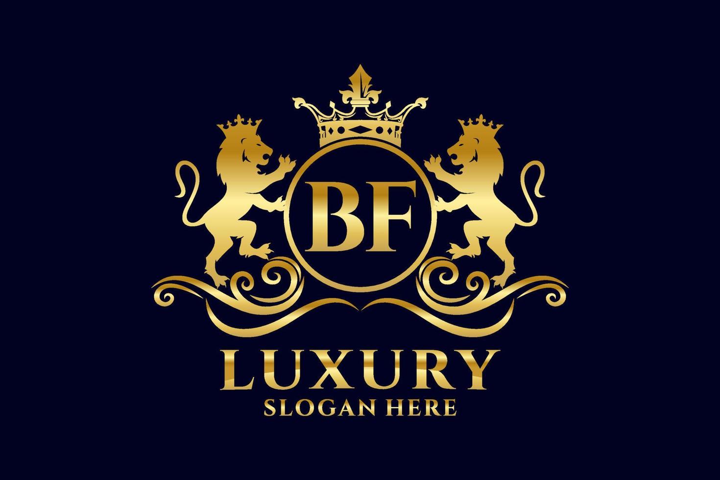 Initiale bf Brief Löwe königlich Luxus Logo Vorlage im Vektor Kunst zum luxuriös branding Projekte und andere Vektor Illustration.