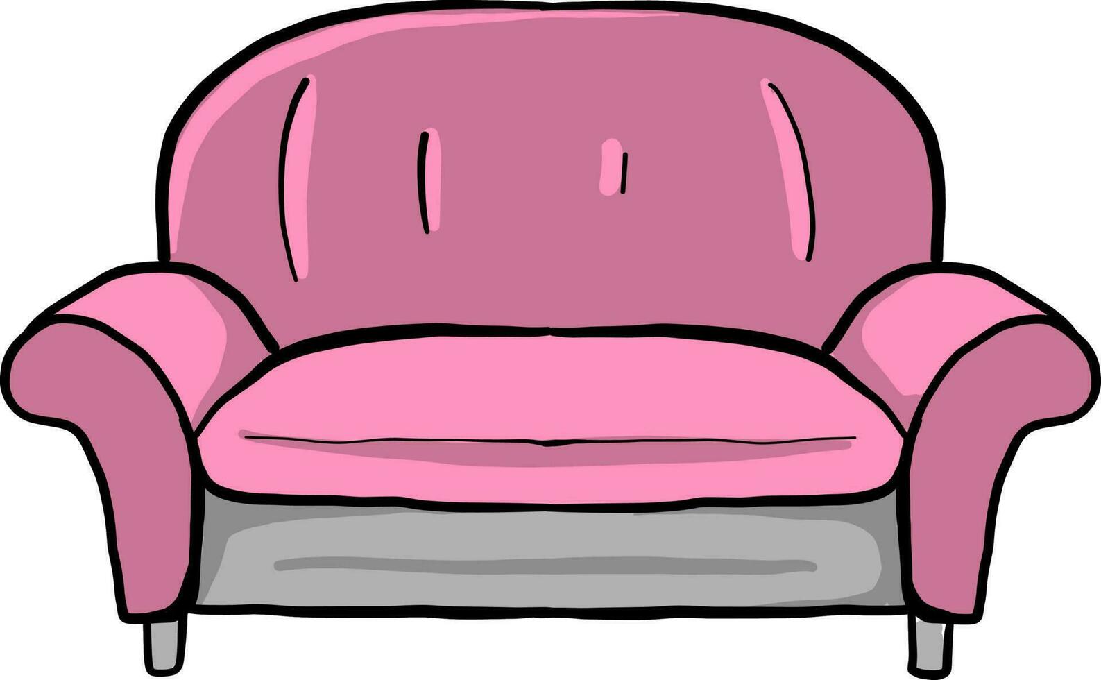 små rosa soffa , illustration, vektor på vit bakgrund