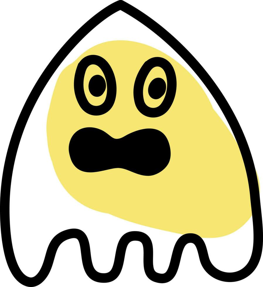 Gelb erschrocken Monster, Symbol Illustration, Vektor auf Weiß Hintergrund