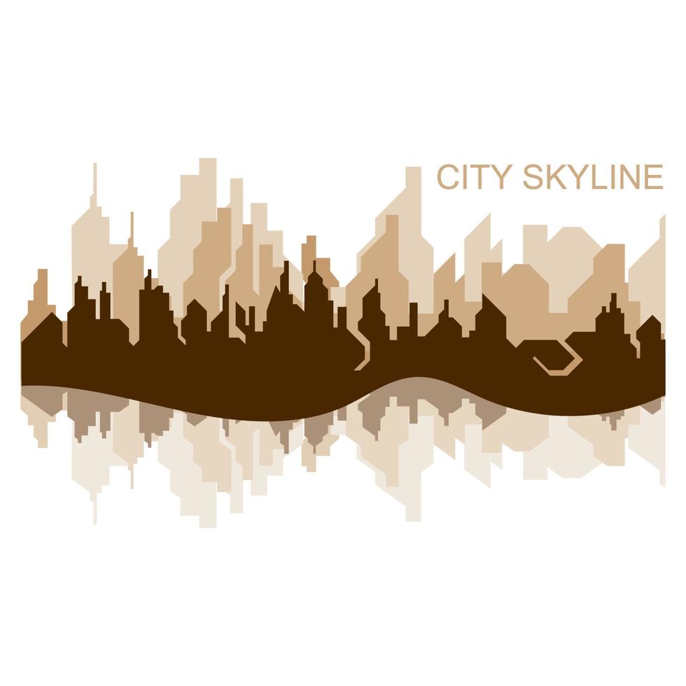 stadtsilhouette-skyline-illustrationsdesign. Stadtlandschaft Panorama Gebäude vektor