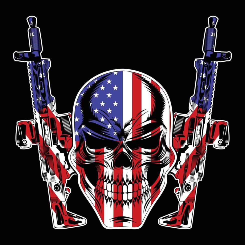 amerikanische Flagge mit Totenkopf vektor