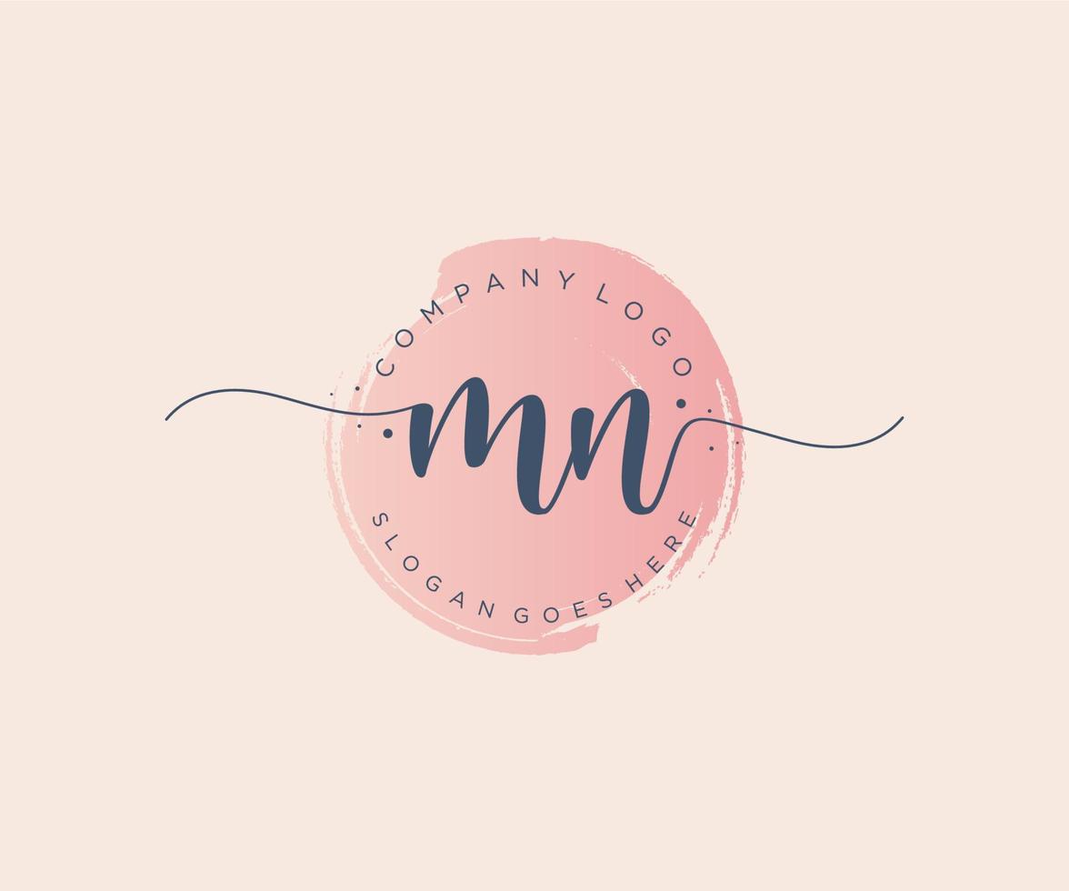 första mn feminin logotyp. användbar för natur, salong, spa, kosmetisk och skönhet logotyper. platt vektor logotyp design mall element.