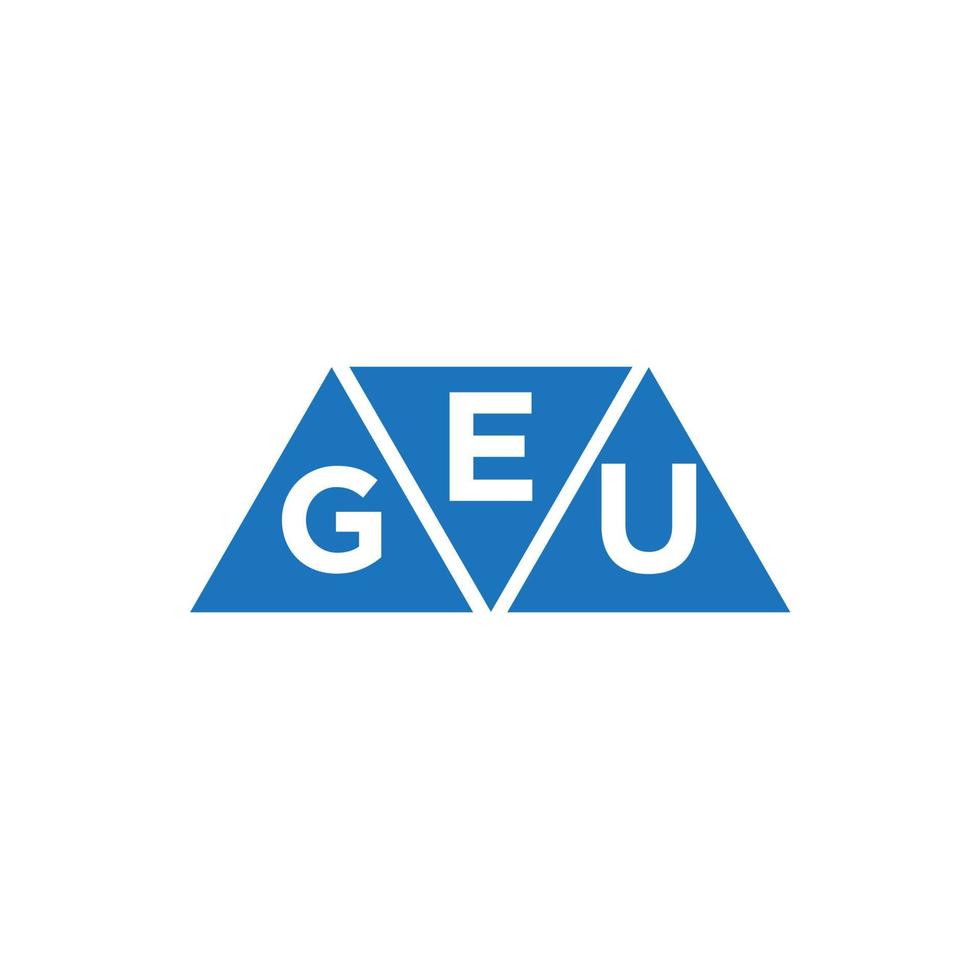 egu triangel form logotyp design på vit bakgrund. egu kreativ initialer brev logotyp begrepp. vektor