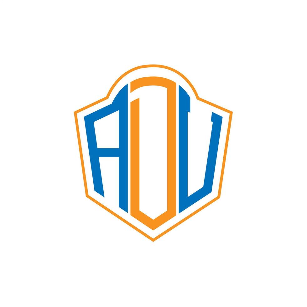 adu abstrakt Monogramm Schild Logo Design auf Weiß Hintergrund. adu kreativ Initialen Brief Logo. vektor