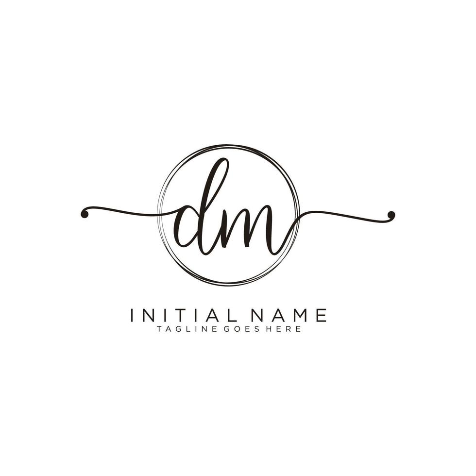 Initiale dm feminin Logo Sammlungen Vorlage. Handschrift Logo von Initiale Unterschrift, Hochzeit, Mode, Schmuck, Boutique, Blumen- und botanisch mit kreativ Vorlage zum irgendein Unternehmen oder Geschäft. vektor