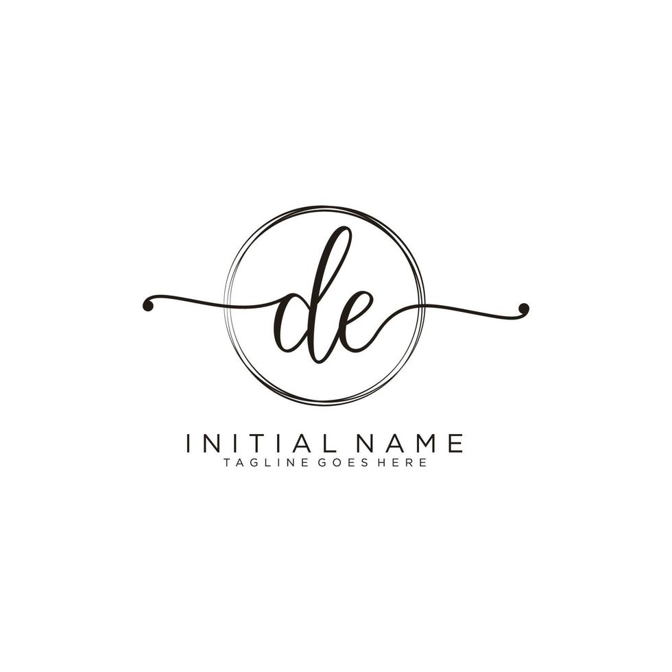 Initiale de feminin Logo Sammlungen Vorlage. Handschrift Logo von Initiale Unterschrift, Hochzeit, Mode, Schmuck, Boutique, Blumen- und botanisch mit kreativ Vorlage zum irgendein Unternehmen oder Geschäft. vektor