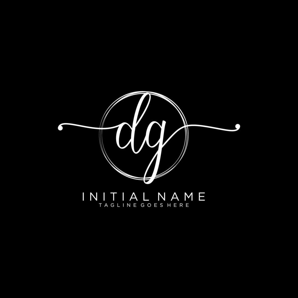 Initiale dg feminin Logo Sammlungen Vorlage. Handschrift Logo von Initiale Unterschrift, Hochzeit, Mode, Schmuck, Boutique, Blumen- und botanisch mit kreativ Vorlage zum irgendein Unternehmen oder Geschäft. vektor