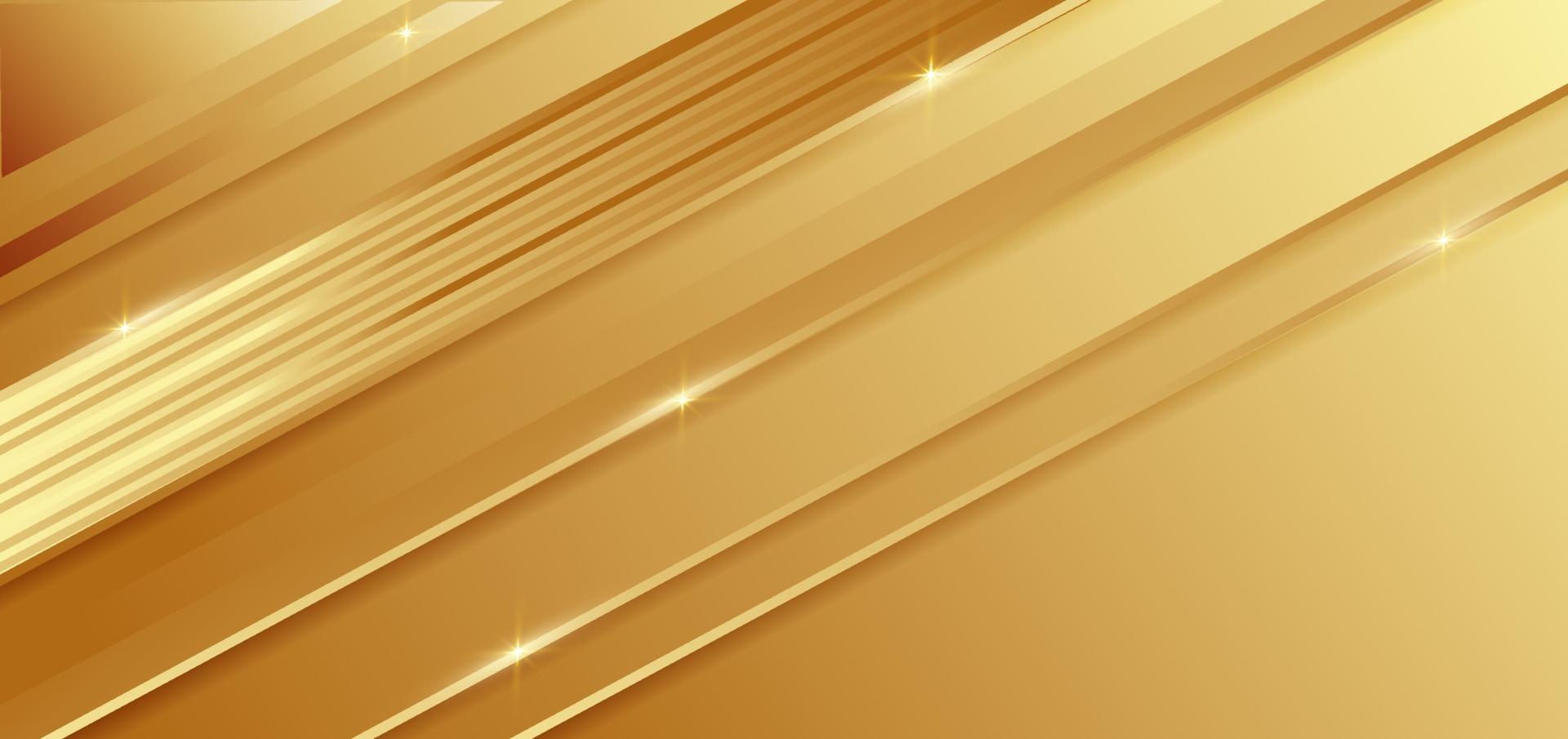 geometrischer diagonaler Hintergrund der abstrakten Schablone Gold mit goldener Linie. Luxusstil. vektor