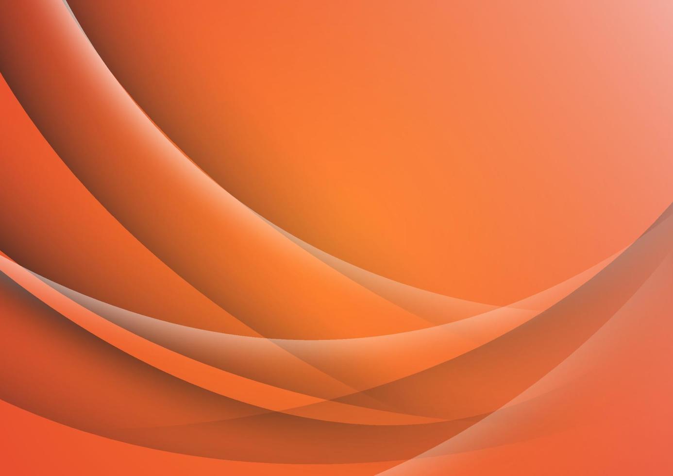 abstrakt orange kurva överlappar bakgrund med skugga. vektor