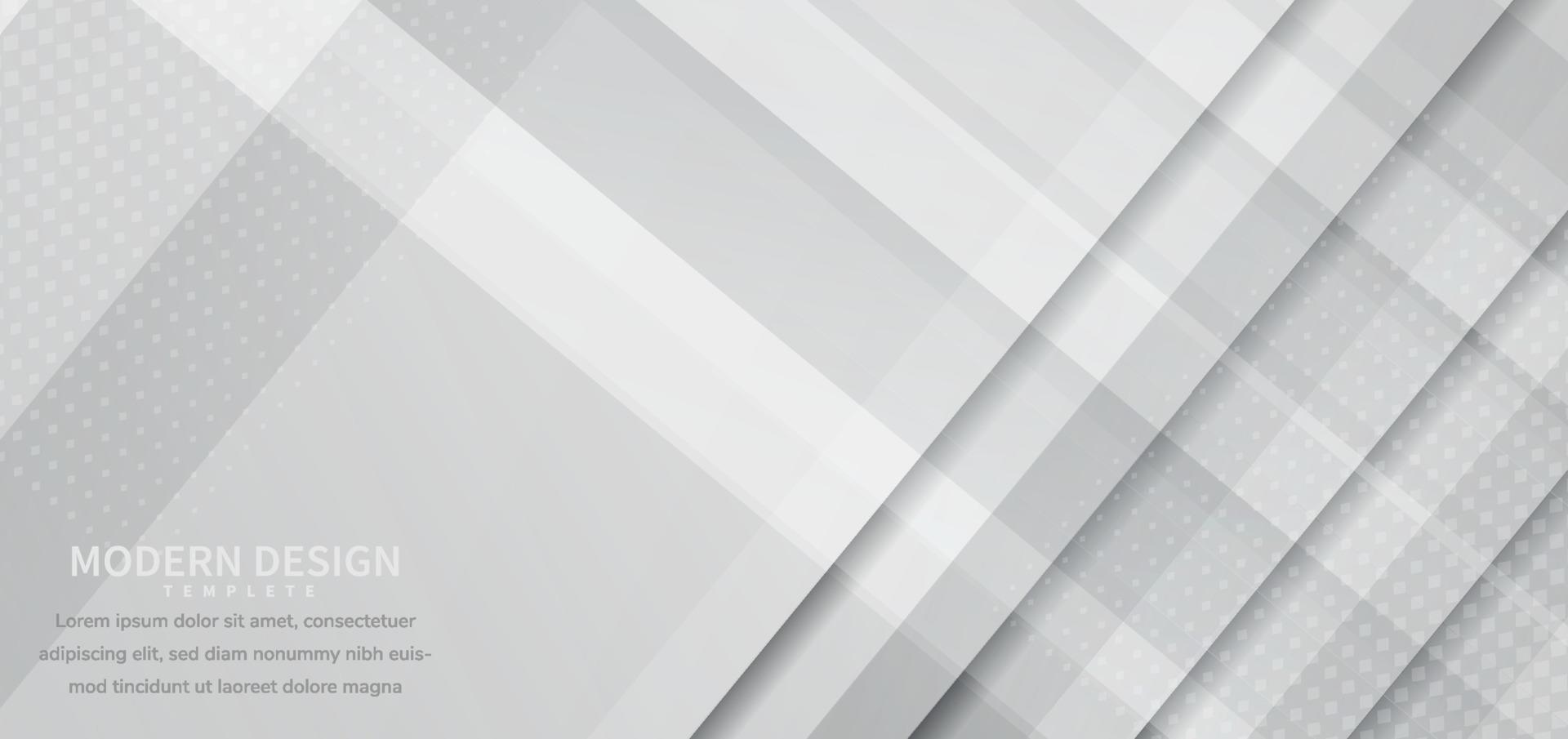 geometrischer weißer grauer überlappender Hintergrund des Fahnenentwurfs mit Kopierraum für Text. vektor