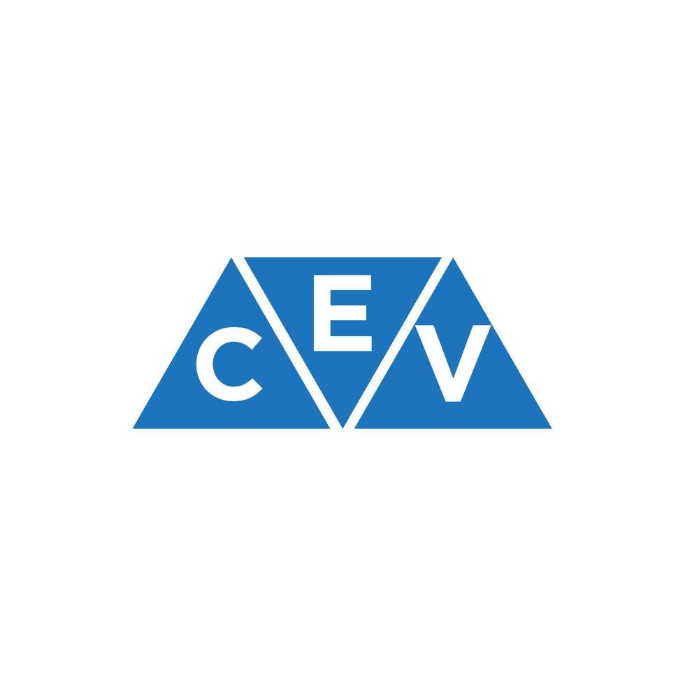 ecv triangel form logotyp design på vit bakgrund. ecv kreativ initialer brev logotyp begrepp. vektor