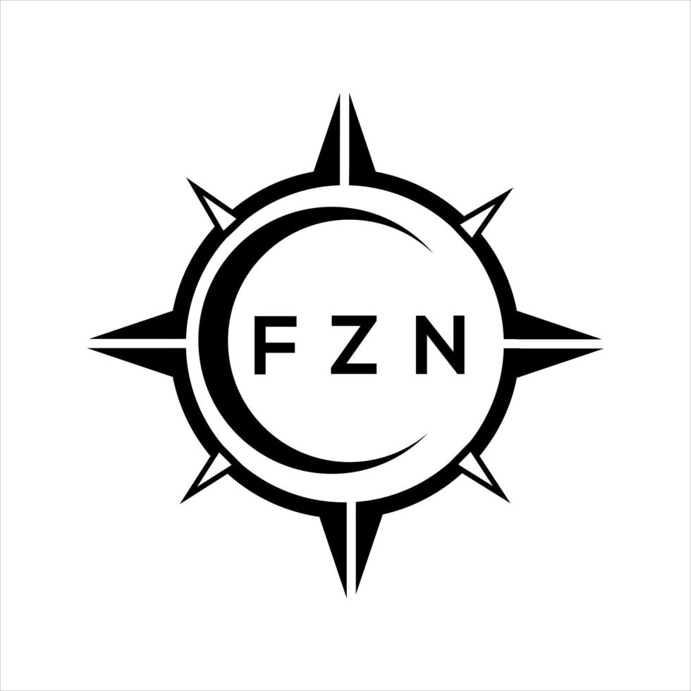 fzn abstrakt Technologie Kreis Rahmen Logo Design auf Weiß Hintergrund. fzn kreativ Initialen Brief Logo. vektor