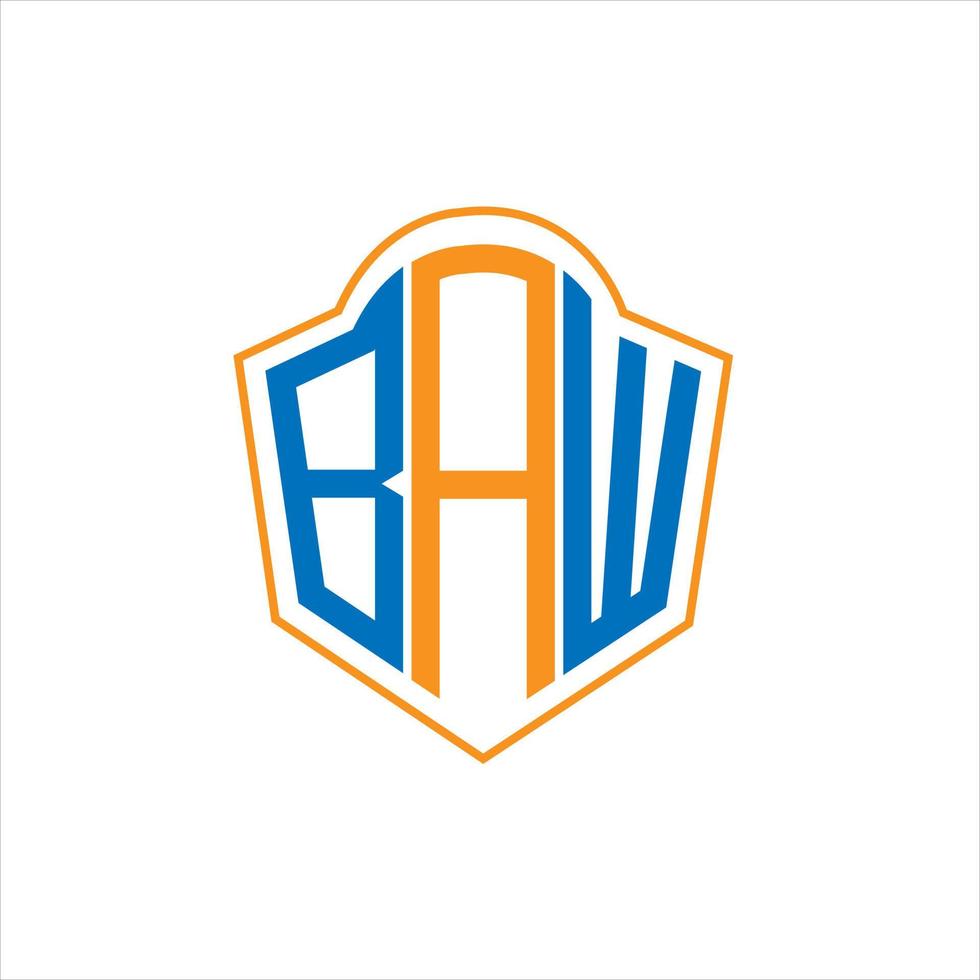 baw abstrakt monogram skydda logotyp design på vit bakgrund. baw kreativ initialer brev logotyp. vektor