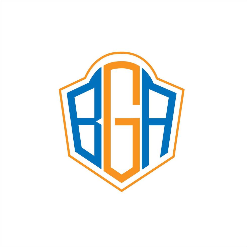 bga abstrakt monogram skydda logotyp design på vit bakgrund. bga kreativ initialer brev logotyp. vektor