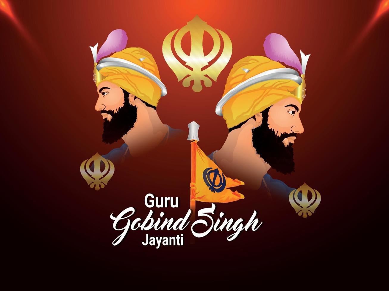 Guru Gobind Singh Jayanti Grußkarte vektor