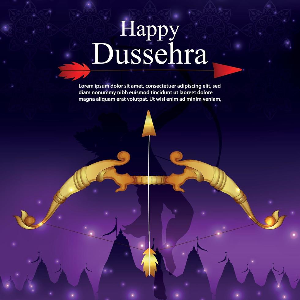 Dussehra Verkauf Poster Rabatt Angebot mit Widder vektor