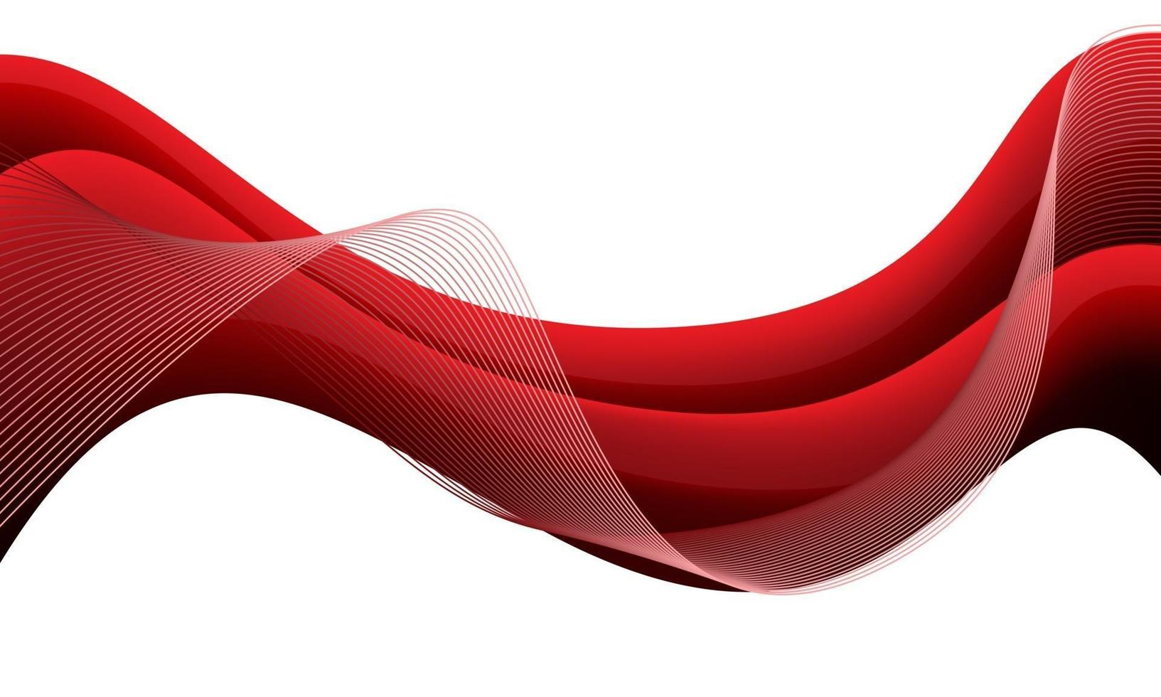 abstrakte rote Wellenkurve auf moderner futuristischer Hintergrundvektorillustration des weißen Entwurfs. vektor