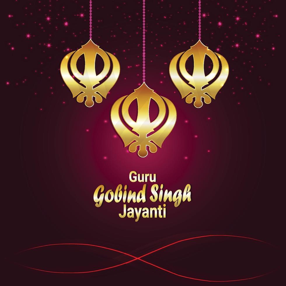 guru gobind singh jayanti sikh dasam guru celebratrion vektor