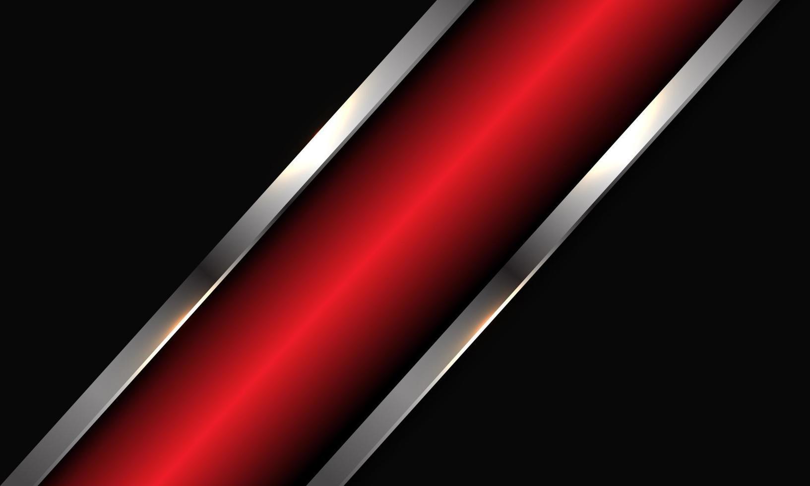 abstrakte rote metallische silberne Linie Schrägstrich auf dunkelgrauem Design moderne Luxus futuristische Hintergrund Vektor-Illustration. vektor