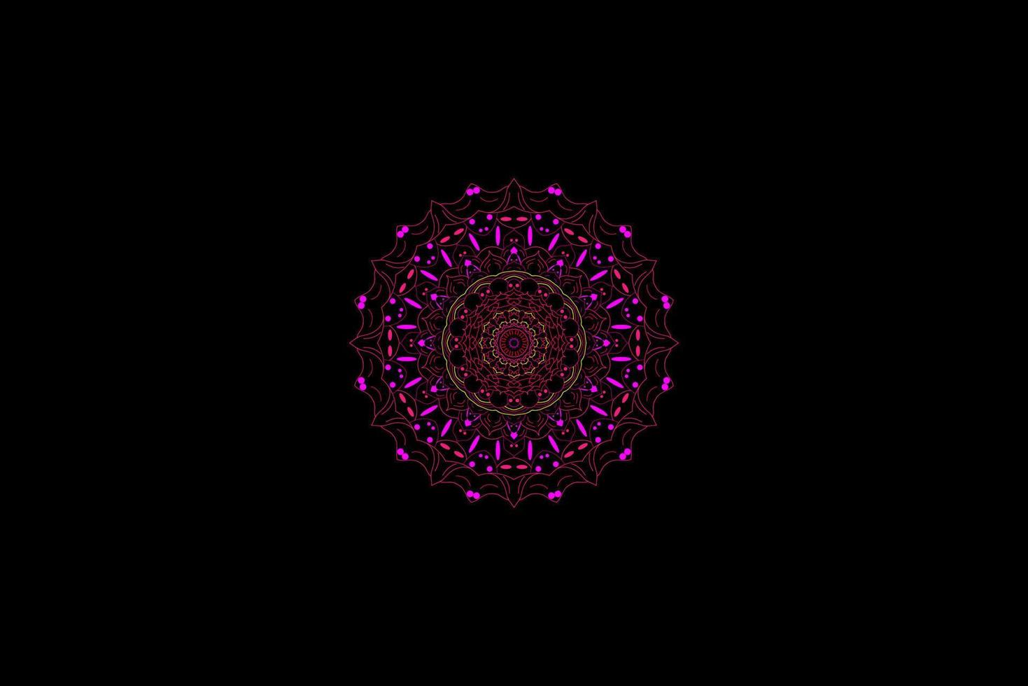 schwarz Hintergrund Mandala Ornament Mosaik vektor