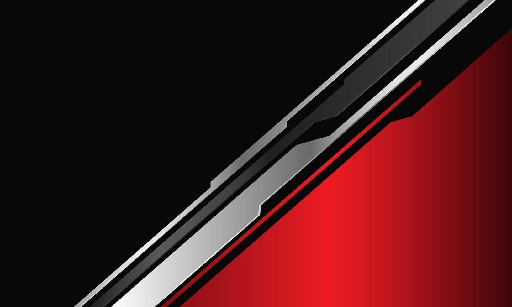 abstrakt röd triangel metallisk silvergrå krets cyberlinje på mörk med tomrumsdesign modern futuristisk teknik bakgrundsvektorillustration. vektor