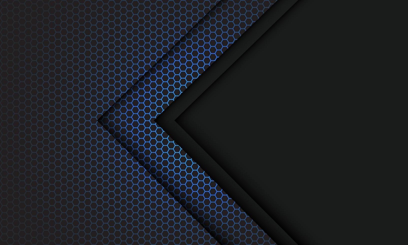 abstrakt blå hexagon mesh ljusgrå pilriktning med tomt utrymme design modern futuristisk teknik bakgrund vektorillustration. vektor