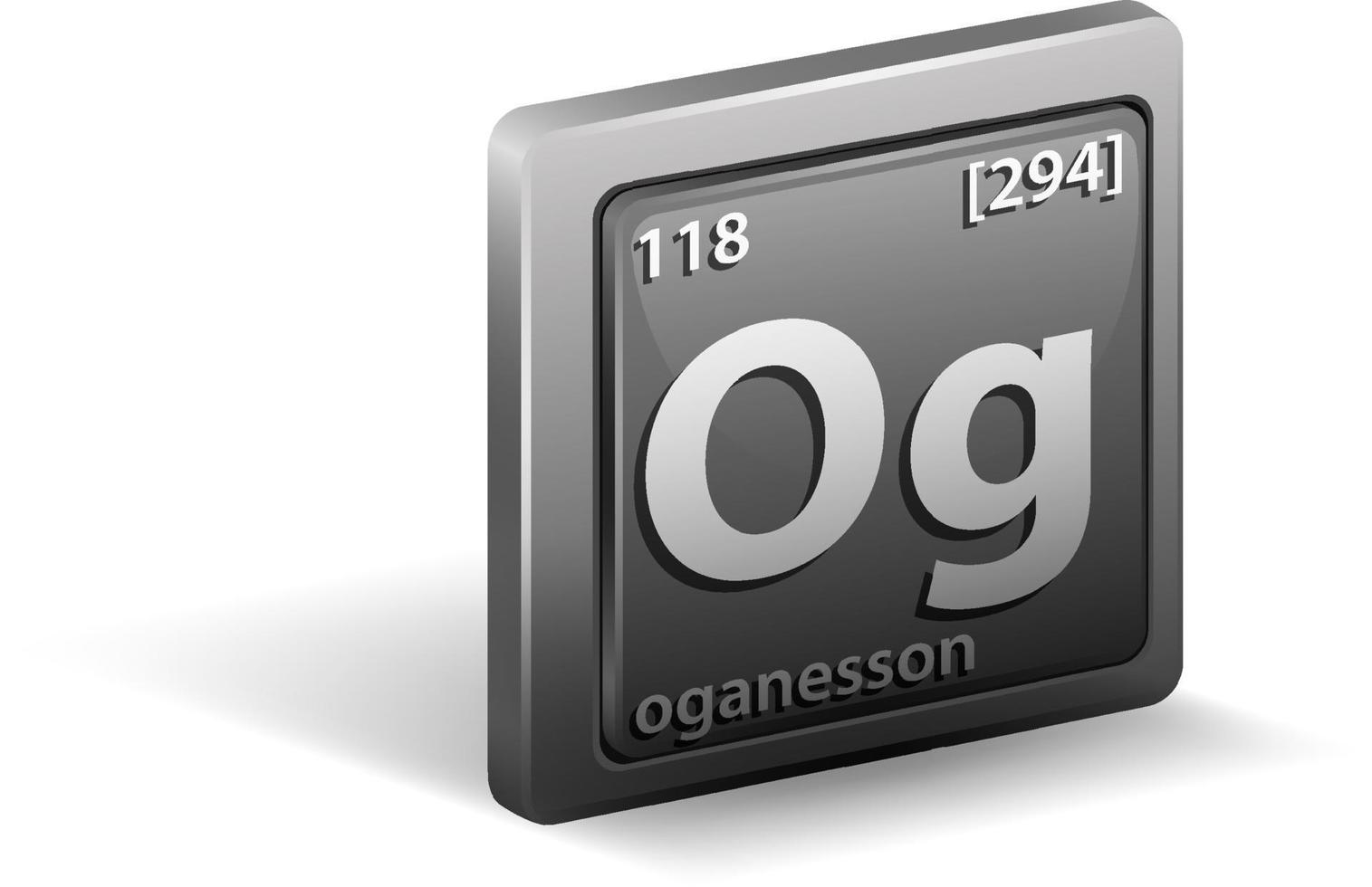 oganesson chemisches Element. chemisches Symbol mit Ordnungszahl und Atommasse. vektor