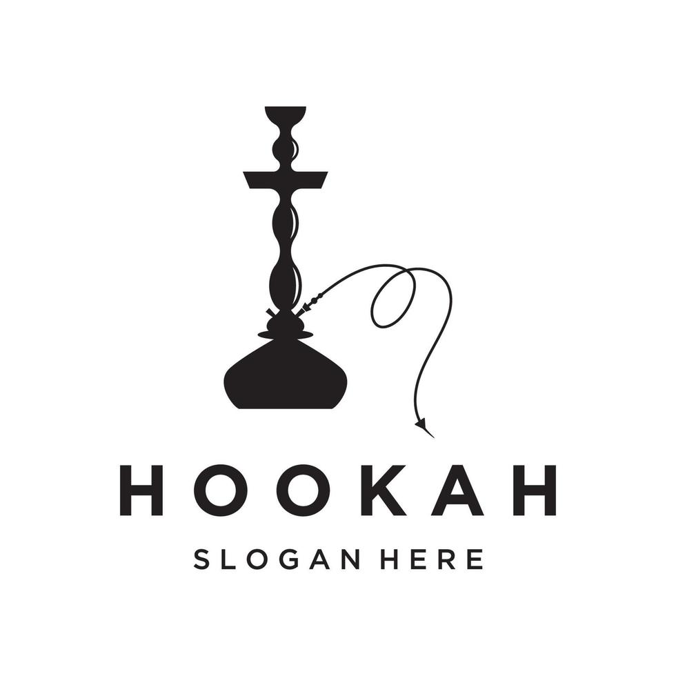 isolerat årgång vattenpipa, shisha eller vattenrör logotyp design för klubb, bar, Kafé och affär. vektor