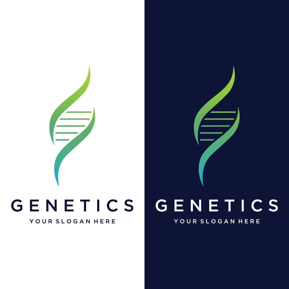 Logo-Design-Vorlage DNA-Elemente. Bio-Tech, DNA-Menschen, Bio-DNA, DNA-Spiralen. Logos können für Wissenschaft, Pharmazie und Medizin sein. vektor