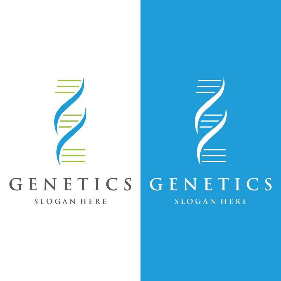 Logo-Design-Vorlage DNA-Elemente. Bio-Tech, DNA-Menschen, Bio-DNA, DNA-Spiralen. Logos können für Wissenschaft, Pharmazie und Medizin sein. vektor