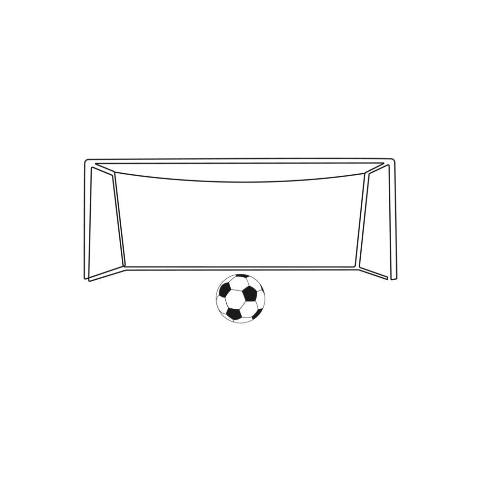 fotboll mål och fotboll boll isolerat på vit bakgrund. fotboll spel. sporter Utrustning. vektor illustration