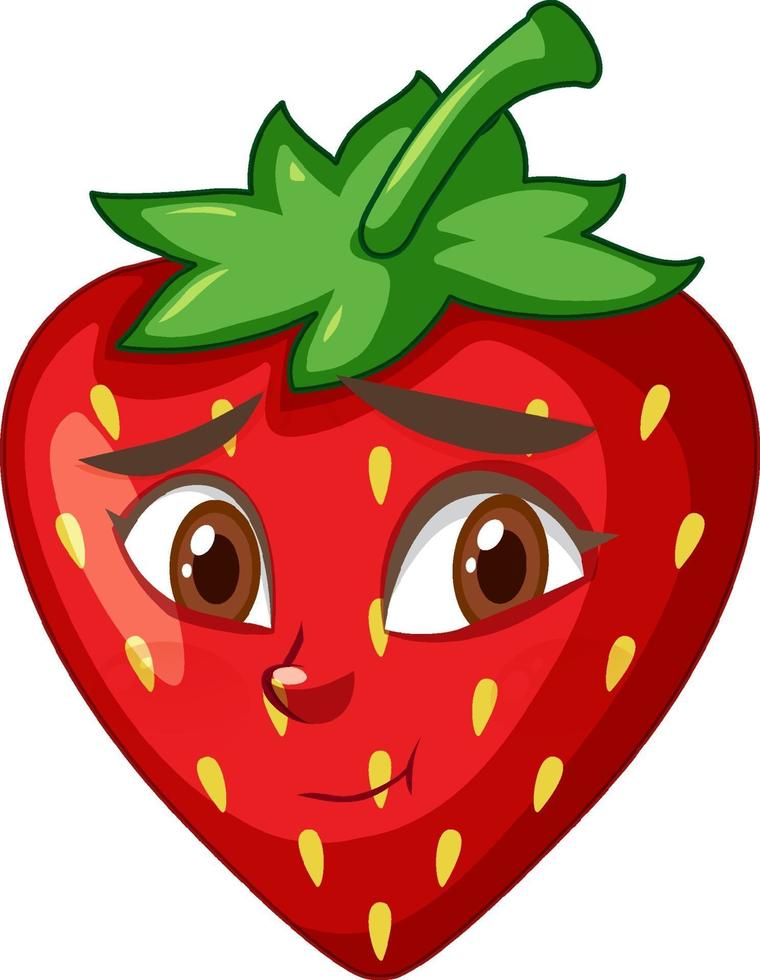Erdbeer-Zeichentrickfigur mit Gesichtsausdruck vektor