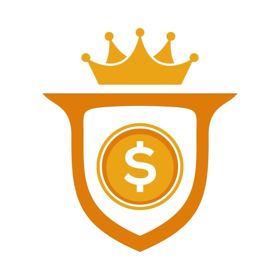 Schild und Geld Logo Design vektor