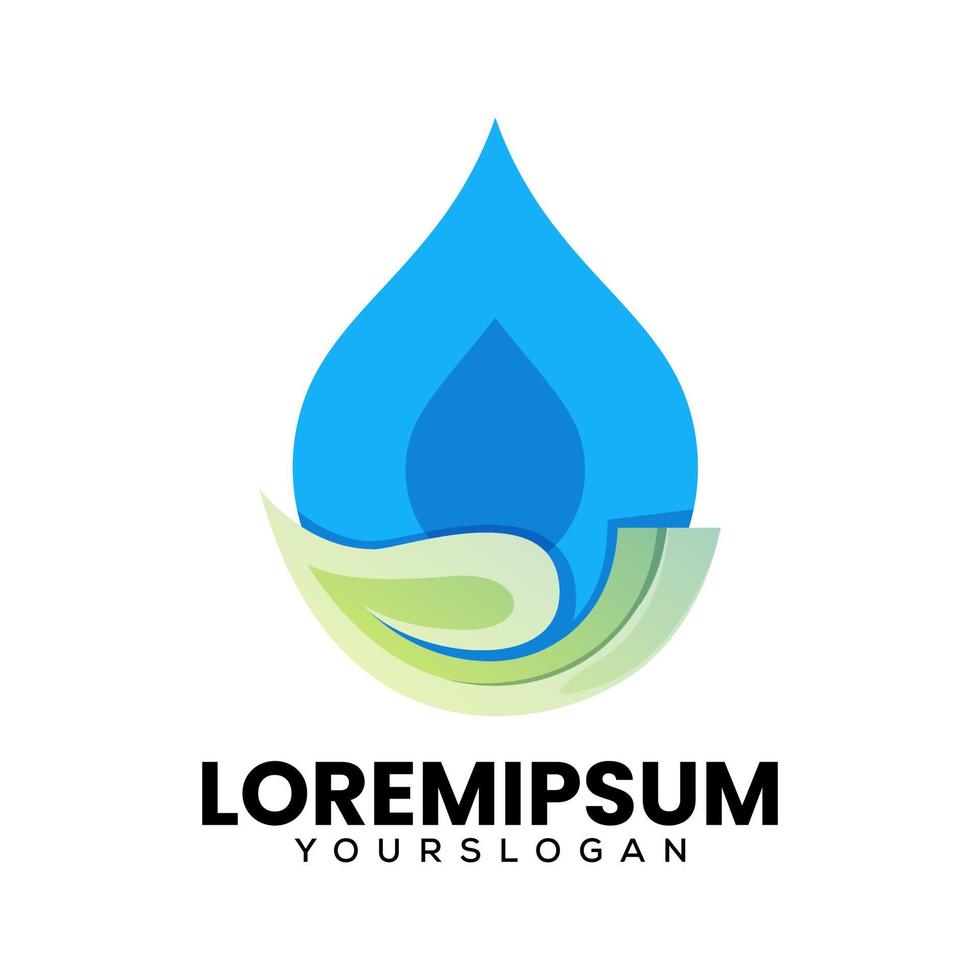 Wasser und Blatt Logo Design Vektor