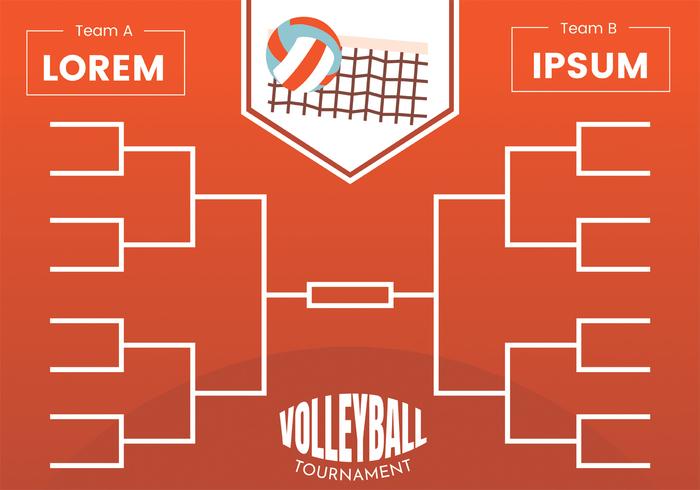 Volleyboll Tournament Bracket Poster vektor