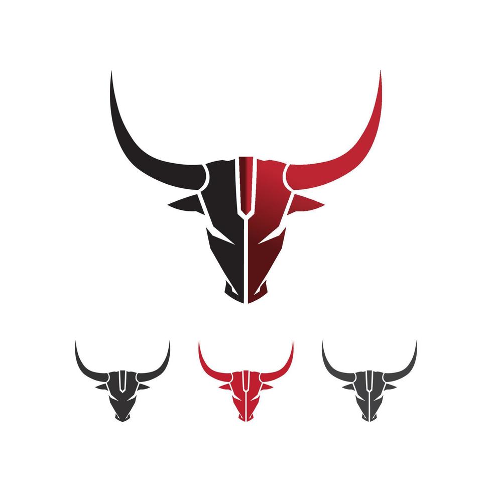 Stier und Kuh Logo Design Symbol Vektor Horn Tiere