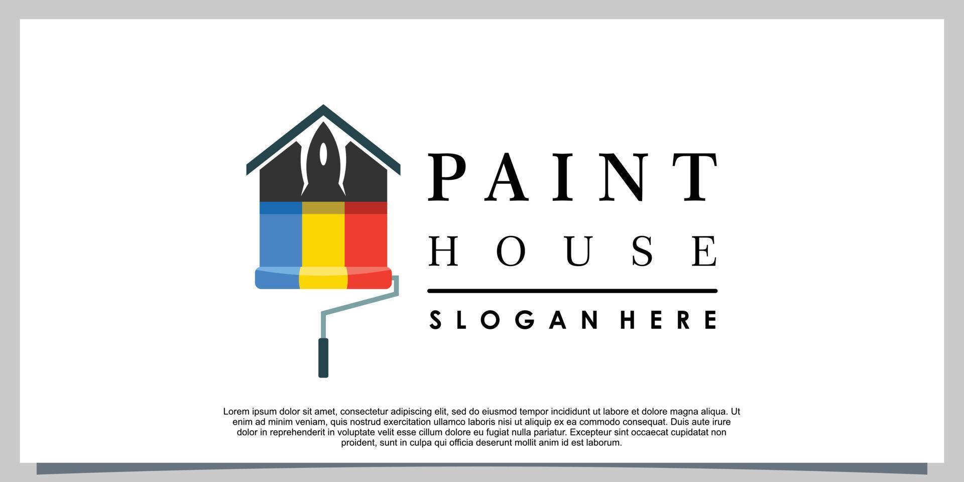 måla hus logotyp design med mall modern begrepp vektor