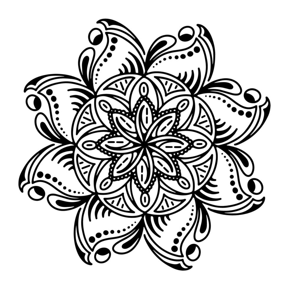Handzeichnung Zentangle Mandala Element für Seitendekoration Karten, Buch, Logos vektor
