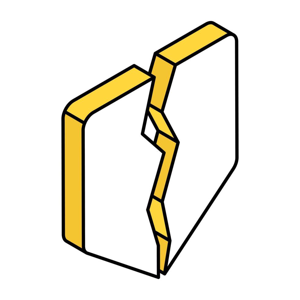 ein editierbar Design Symbol von geknackt Schild vektor