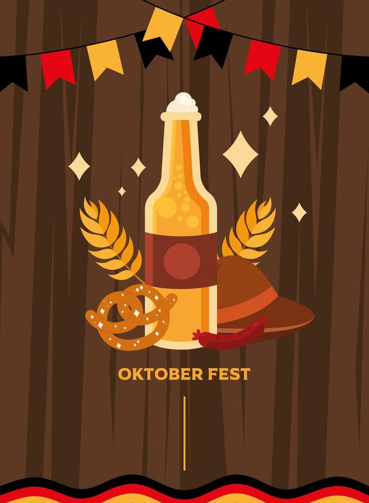 oktoberfest öl firande banner vektor