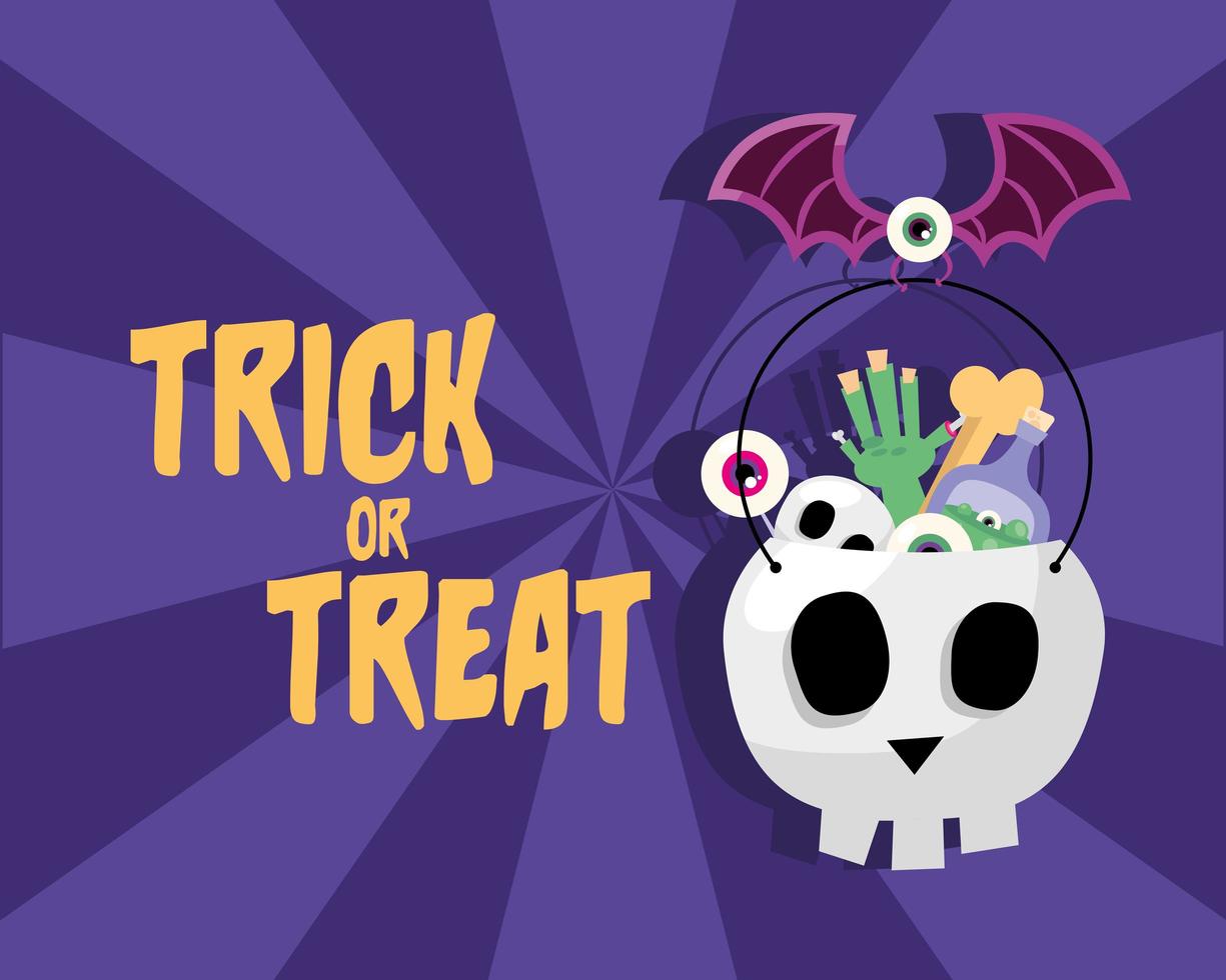 halloween trick or treat firande banner vektor