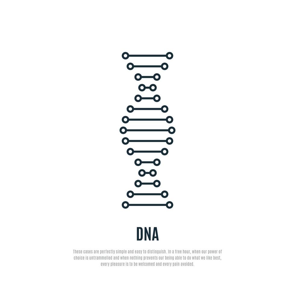 DNA lineares Symbol. molekulares Zeichen oder Logoelement. vektor