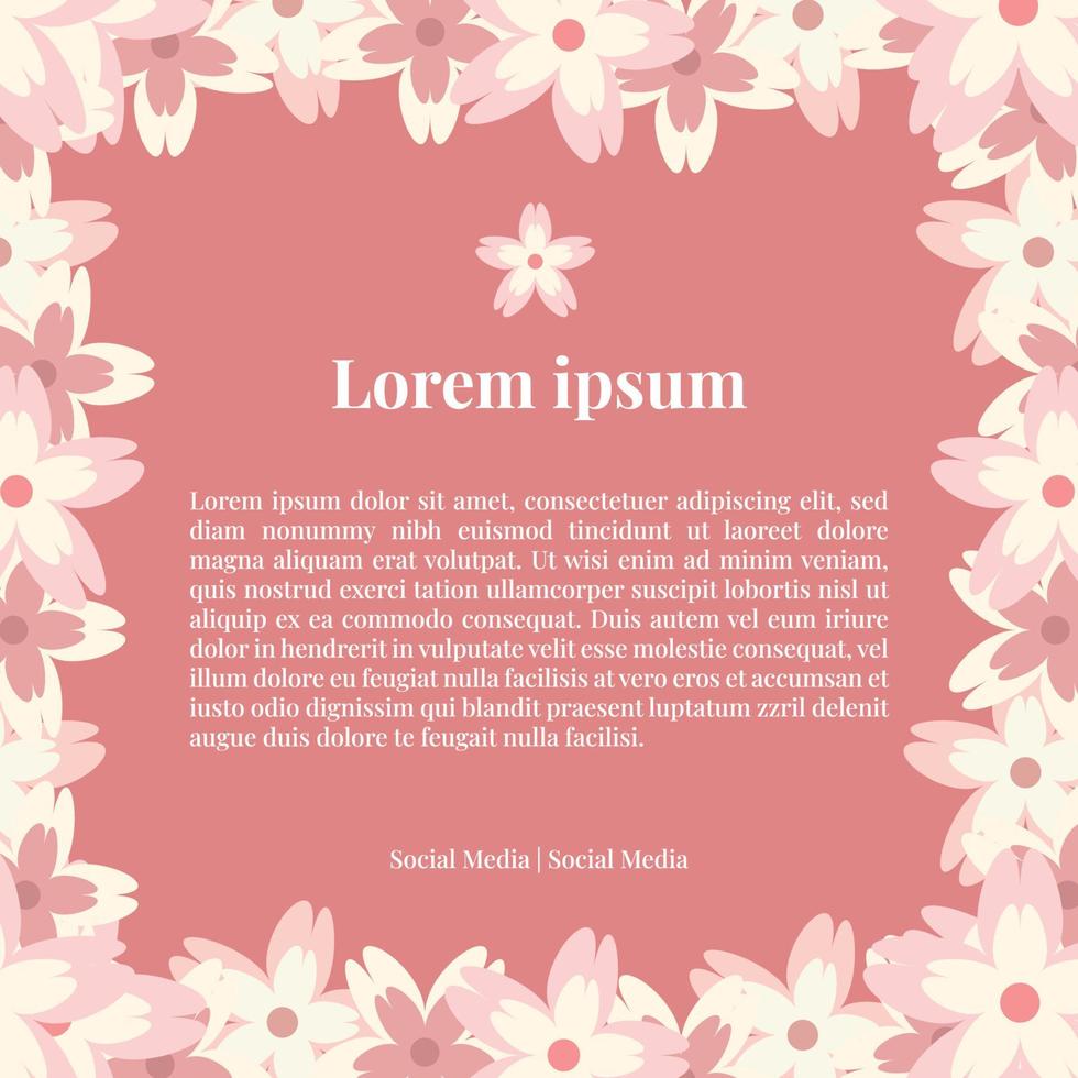 körsbär blomma ram illustration social media mall, social media posta, social media baner vektor