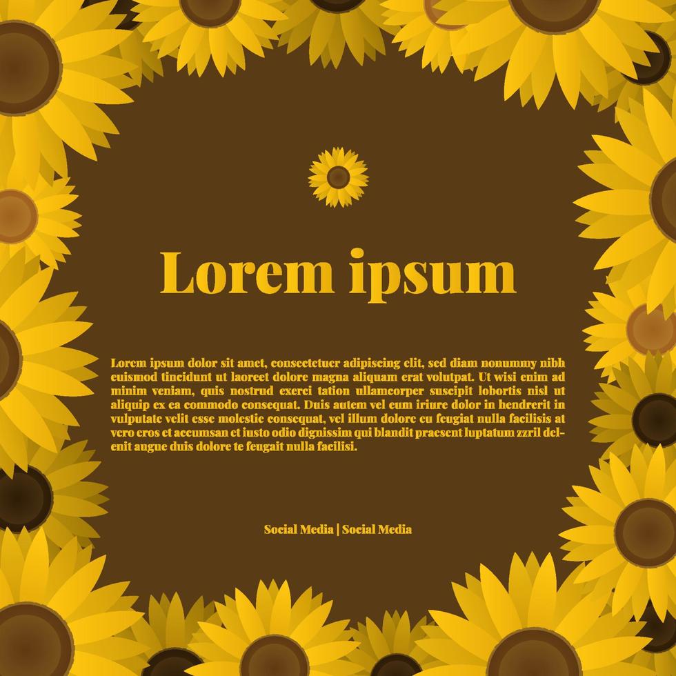 Sonne Blume Rahmen Illustration Sozial Medien Vorlage, Sozial Medien Post, Sozial Medien Banner vektor