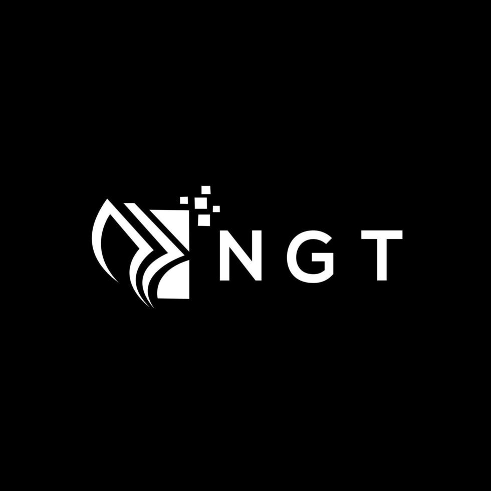 ngt kreditera reparera bokföring logotyp design på svart bakgrund. ngt kreativ initialer tillväxt Graf brev logotyp begrepp. ngt företag finansiera logotyp design. vektor